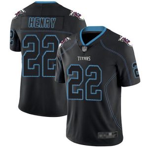 Men's Black Tennessee Titans #22 Derrick Henry Lights Out Stitched Jersey - Custom Name