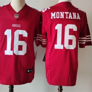 Men's NFL San Francisco 49ers #16 Joe Montana Red 2023 F.U.S.E. Vapor Untouchable Limited Stitched Jersey