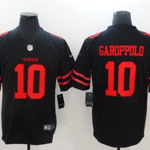 Men's Nike San Francisco 49ers #10 Jimmy Garoppolo Black Vapor Untouchable Limited Stitched NFL Jersey
