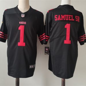 Men's San Francisco 49ers #1 Deebo Samuel Black Vapor Untouchable Limited Stitched Football Jersey - Custom Name