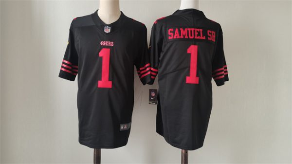 Men's San Francisco 49ers #1 Deebo Samuel Black Vapor Untouchable Limited Stitched Football Jersey - Custom Name