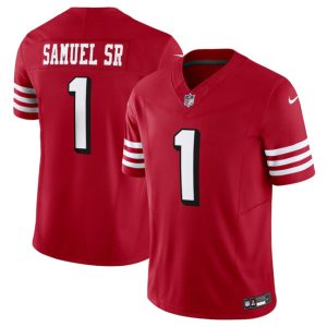 Men's San Francisco 49ers #1 Deebo Samuel New Red F.U.S.E. Vapor Untouchable Limited Stitched Football Jersey - Custom Name