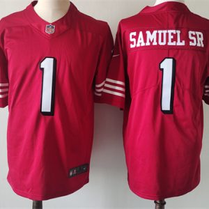 Men's San Francisco 49ers #1 Deebo Samuel New Red Vapor Untouchable Limited Stitched Football Jersey - Custom Name