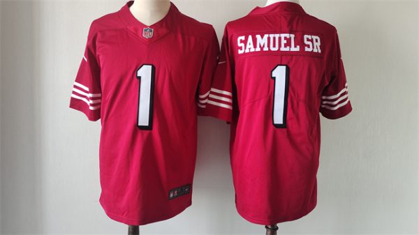 Men's San Francisco 49ers #1 Deebo Samuel New Red Vapor Untouchable Limited Stitched Football Jersey - Custom Name