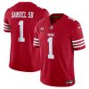 Men's San Francisco 49ers #1 Deebo Samuel SR Red 2024 F.U.S.E. With 2-Star C Patch Vapor Untouchable Limited Stitched Football Jersey - Custom Name