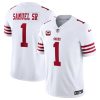 Men's San Francisco 49ers #1 Deebo Samuel SR White 2024 F.U.S.E. With 2-Star C Patch Vapor Untouchable Limited Stitched Football Jersey - Custom Name