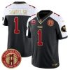 Men's San Francisco 49ers #1 Deebo Samuel Sr. Balck-White F.U.S.E. With 1-Star C Patch Golden Gate Bridge Patch Alternate Vapor Limited Stitched Football Jersey - Custom Name
