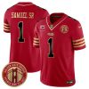 Men's San Francisco 49ers #1 Deebo Samuel Sr. Red F.U.S.E. With 1-Star C Patch And Golden Gate Bridge Patch Balck Scarlet Vapor Limited Stitched Football Jersey - Custom Name