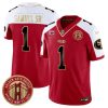 Men's San Francisco 49ers #1 Deebo Samuel Sr. Red-White F.U.S.E. With 1-Star C Patch And Golden Gate Bridge Patch Alternate Vapor Limited Stitched Football Jersey - Custom Name