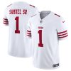 Men's San Francisco 49ers #1 Deebo Samuel White F.U.S.E. Vapor Untouchable Limited Stitched Football Jersey - Custom Name
