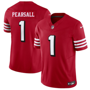 Men's San Francisco 49ers #1 Ricky Pearsall New Red 2025 F.U.S.E. Vapor Untouchable Limited Stitched Football Jersey - Custom Name