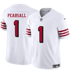 Men's San Francisco 49ers #1 Ricky Pearsall New White 2025 F.U.S.E. Vapor Untouchable Limited Stitched Football Jersey - Custom Name