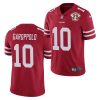 Men's San Francisco 49ers #10 Jimmy Garoppolo 2021 Red NFL 75th Anniversary Vapor Untouchable Stitched Jersey - Custom Name