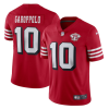 Men's San Francisco 49ers #10 Jimmy Garoppolo 2021 Scarlet 75th Anniversary Alternate Vapor Untouchable Stitched NFL Jersey - Custom Name