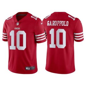 Men's San Francisco 49ers #10 Jimmy Garoppolo 2022 New Scarlet Vapor Untouchable Stitched Football Jersey - Custom Name