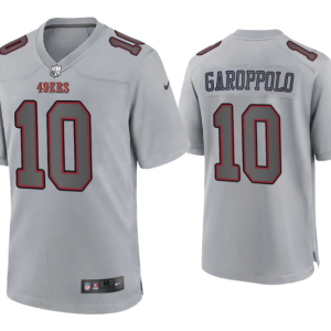 Men's San Francisco 49ers #10 Jimmy Garoppolo Grey Atmosphere Fashion Stitched Game Jersey - Custom Name