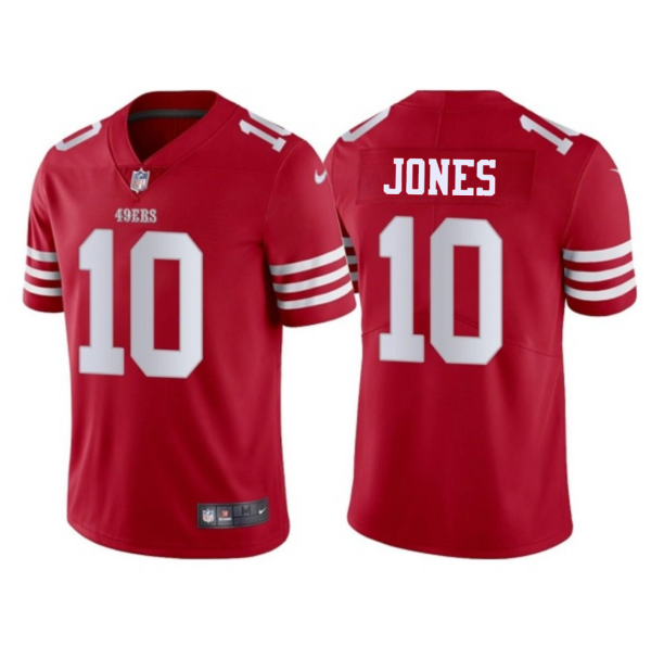 Men's San Francisco 49ers #10 Mac Jones Red 2025 Vapor Untouchable Limited Stitched Football Jersey - Custom Name