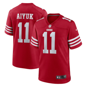 Men's San Francisco 49ers #11 Brandon Aiyuk 2022 New Scarlet Stitched Game Jersey - Custom Name