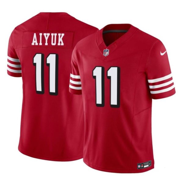 Men's San Francisco 49ers #11 Brandon Aiyuk Red 2023 F.U.S.E. Vapor Limited Throwback Stitched Football Jersey - Custom Name