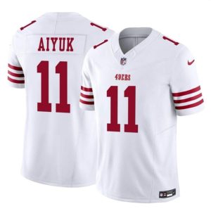 Men's San Francisco 49ers #11 Brandon Aiyuk White 2023 F.U.S.E. Vapor Limited Stitched Football Jersey - Custom Name