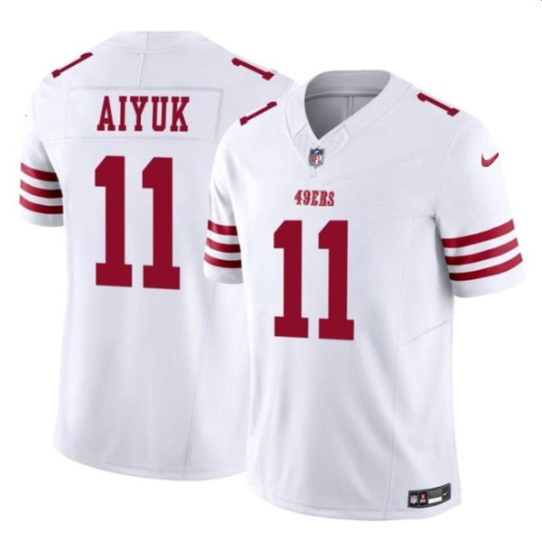 Men's San Francisco 49ers #11 Brandon Aiyuk White 2023 F.U.S.E. Vapor Limited Stitched Football Jersey - Custom Name