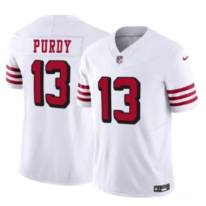 Men's San Francisco 49ers #13 Brock Purdy 2023 F.U.S.E. New White Vapor Untouchable Limited Stitched Football Jersey - Custom Name