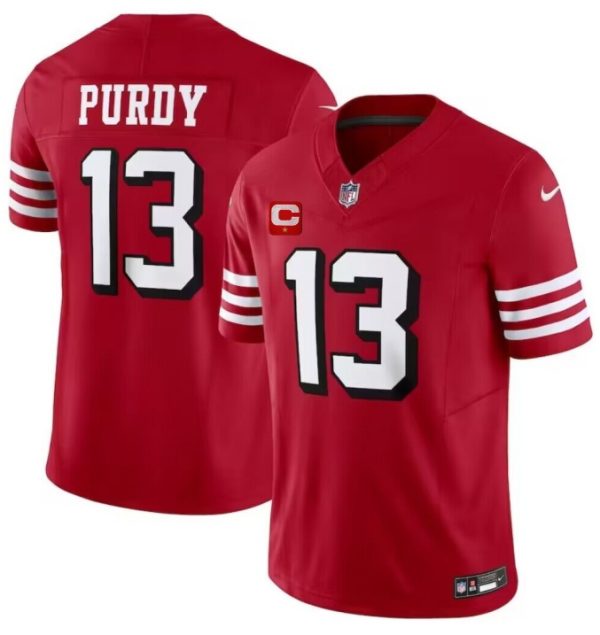 Men's San Francisco 49ers #13 Brock Purdy 2023 F.U.S.E. With 1-Star C Patch New Red Vapor Untouchable Limited Stitched Football Jersey - Custom Name