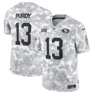 Men's San Francisco 49ers #13 Brock Purdy 2024 F.U.S.E Arctic Camo Salute to Service Limited Stitched Football Jersey - Custom Name