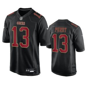 Men's San Francisco 49ers #13 Brock Purdy Black Fashion Vapor Untouchable Limited Stitched Football Jersey - Custom Name