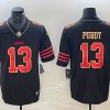 Men's San Francisco 49ers #13 Brock Purdy Black Gold Stitched Jersey - Custom Name