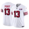 Men's San Francisco 49ers #13 Brock Purdy New White F.U.S.E. Super Bowl LVIII Patch Vapor Untouchable Limited Stitched Football Jersey - Custom Name