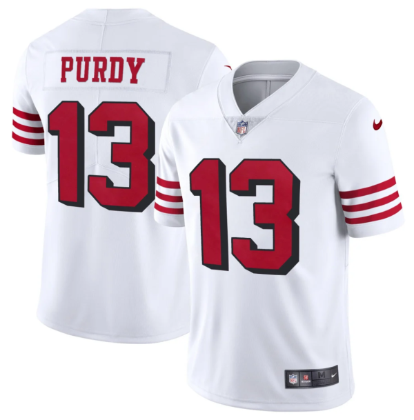 Men's San Francisco 49ers #13 Brock Purdy New White Vapor Untouchable Limited Stitched Football Jersey - Custom Name