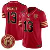Men's San Francisco 49ers #13 Brock Purdy Red F.U.S.E. Golden Gate Bridge With 1-Star C Patch Balck Scarlet Vapor Limited Stitched Football Jersey - Custom Name