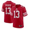 Men's San Francisco 49ers #13 Brock Purdy Red Stitched Game Jersey - Custom Name