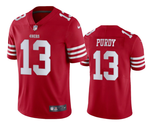Men's San Francisco 49ers #13 Brock Purdy Red Vapor Untouchable Limited Stitched Football Jersey - Custom Name