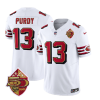 Men's San Francisco 49ers #13 Brock Purdy White 2023 F.U.S.E. 50th Patch Vapor Untouchable Limited Stitched Football Jersey - Custom Name