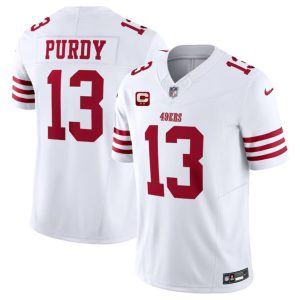 Men's San Francisco 49ers #13 Brock Purdy White 2024 F.U.S.E. With 2-Star C Patch Vapor Untouchable Limited Stitched Football Jersey - Custom Name