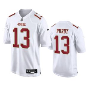 Men's San Francisco 49ers #13 Brock Purdy White Fashion Vapor Untouchable Limited Stitched Football Jersey - Custom Name
