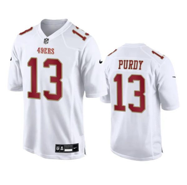 Men's San Francisco 49ers #13 Brock Purdy White Fashion Vapor Untouchable Limited Stitched Football Jersey - Custom Name