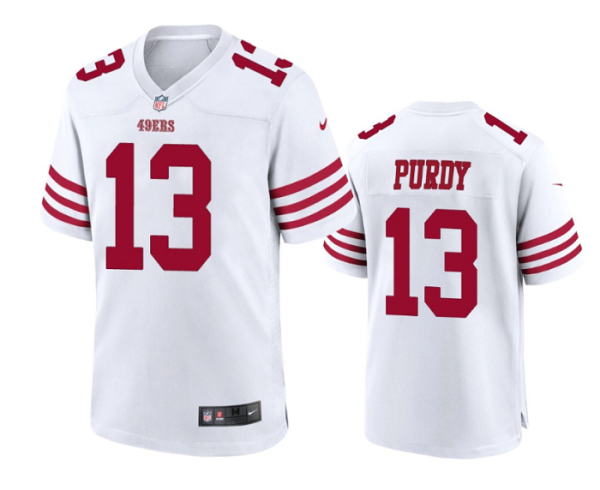 Men's San Francisco 49ers #13 Brock Purdy White Stitched Game Jersey - Custom Name
