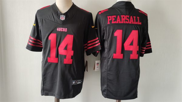 Men's San Francisco 49ers #14 Ricky Pearsall Black 2024 Draft F.U.S.E. Vapor Untouchable Limited Stitched Football Jersey - Custom Name
