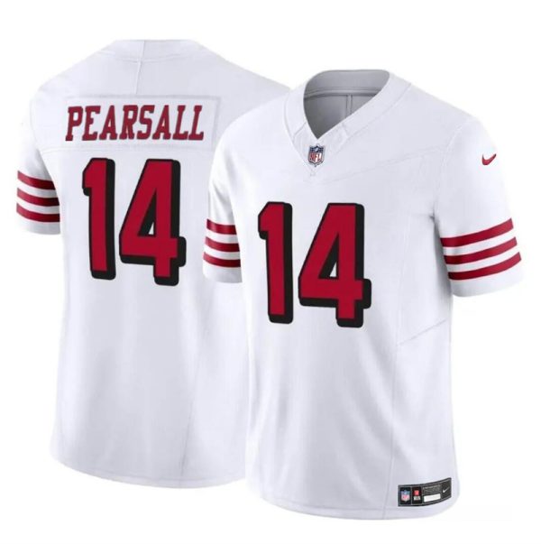 Men's San Francisco 49ers #14 Ricky Pearsall New White 2024 Draft F.U.S.E. Vapor Untouchable Limited Stitched Football Jersey - Custom Name