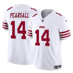 Men's San Francisco 49ers #14 Ricky Pearsall White 2024 Draft F.U.S.E. Vapor Untouchable Limited Stitched Football Jersey1 - Custom Name
