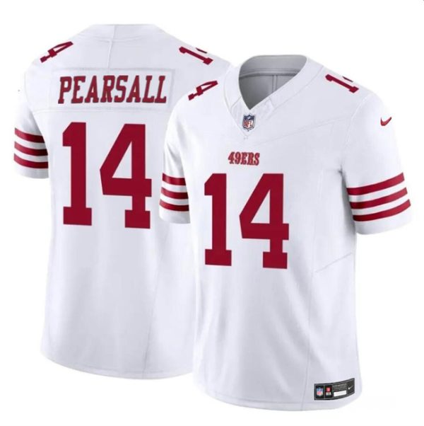 Men's San Francisco 49ers #14 Ricky Pearsall White 2024 Draft F.U.S.E. Vapor Untouchable Limited Stitched Football Jersey1 - Custom Name