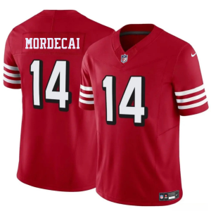 Men's San Francisco 49ers #14 Tanner Mordecai New Red 2025 F.U.S.E. Vapor Untouchable Limited Stitched Football Jersey - Custom Name