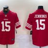 Men's San Francisco 49ers #15 Jauan Jennings Red Vapor Untouchable Limited Stitched Jersey - Custom Name