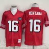 Men's San Francisco 49ers #16 Joe Montana Red Stitched Baseball Jersey - Custom Name