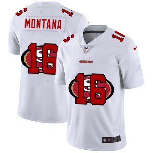 Men's San Francisco 49ers #16 Joe Montana White NFL Stitched Jersey - Custom Name