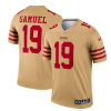 Men's San Francisco 49ers #19 Deebo Samuel 2022 New Gold Inverted Legend Stitched Football Jersey - Custom Name