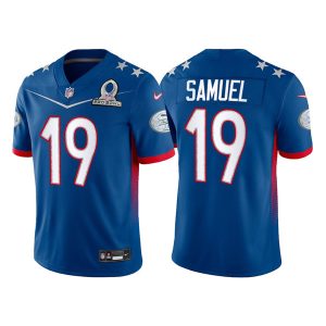 Men's San Francisco 49ers #19 Deebo Samuel 2022 Royal NFC Pro Bowl Stitched Jersey - Custom Name